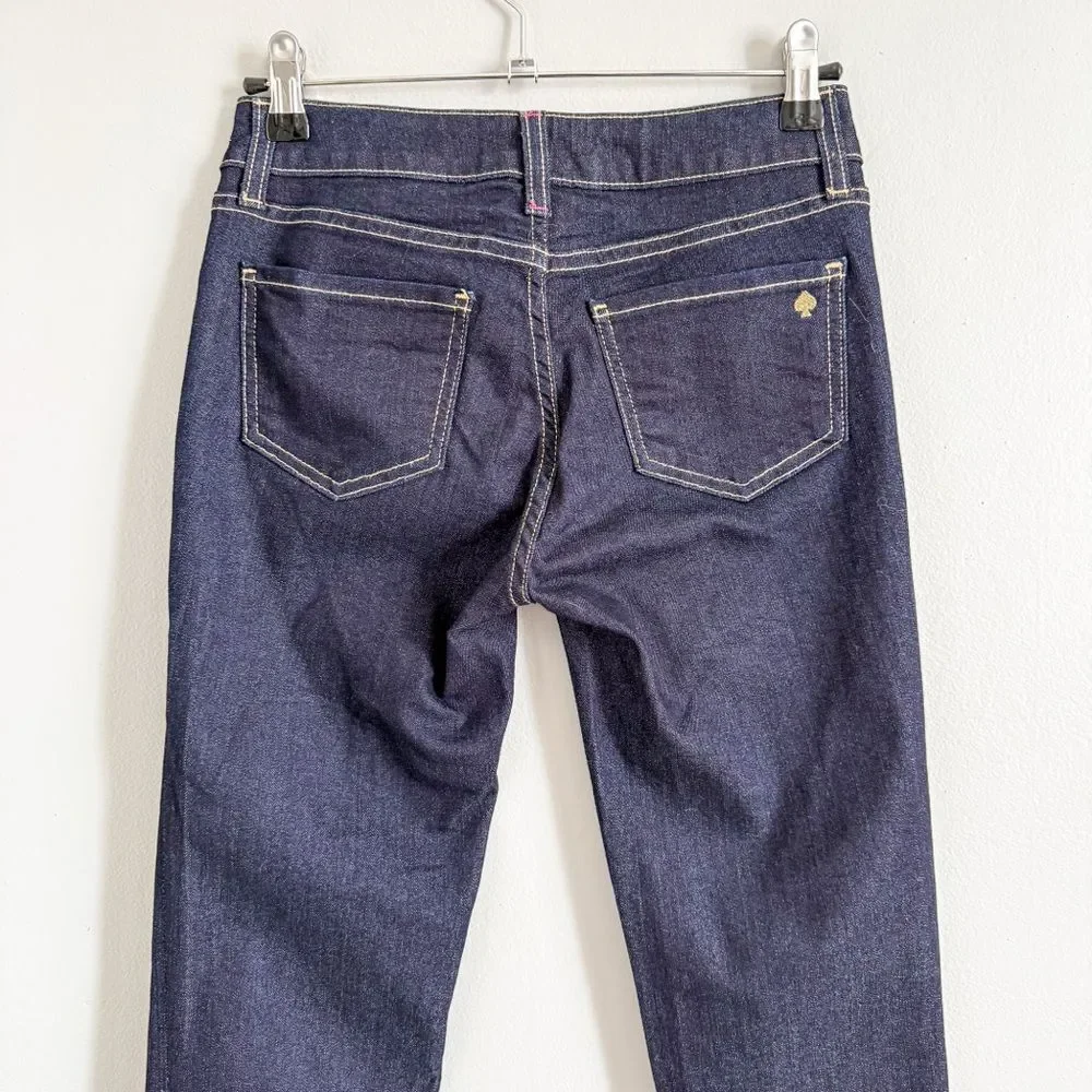 Kate Spade Dark Blue Play Hooky Skinny Jeans Size 24